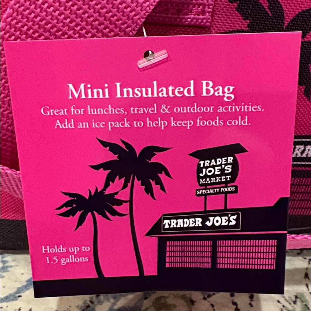 Trader Joe's Mini Pink Insulated Bag - Picture 3 of 3